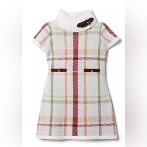 Janie and Jack Multicolor Plaid Dress with Brown Details